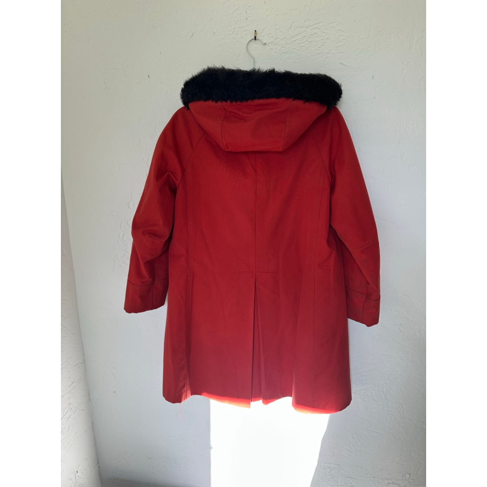 Vintage 1960s Forecaster of Boston Rust Hood Coat w Faux Fur Lining Mod |Indie-M - Picture 7 of 14